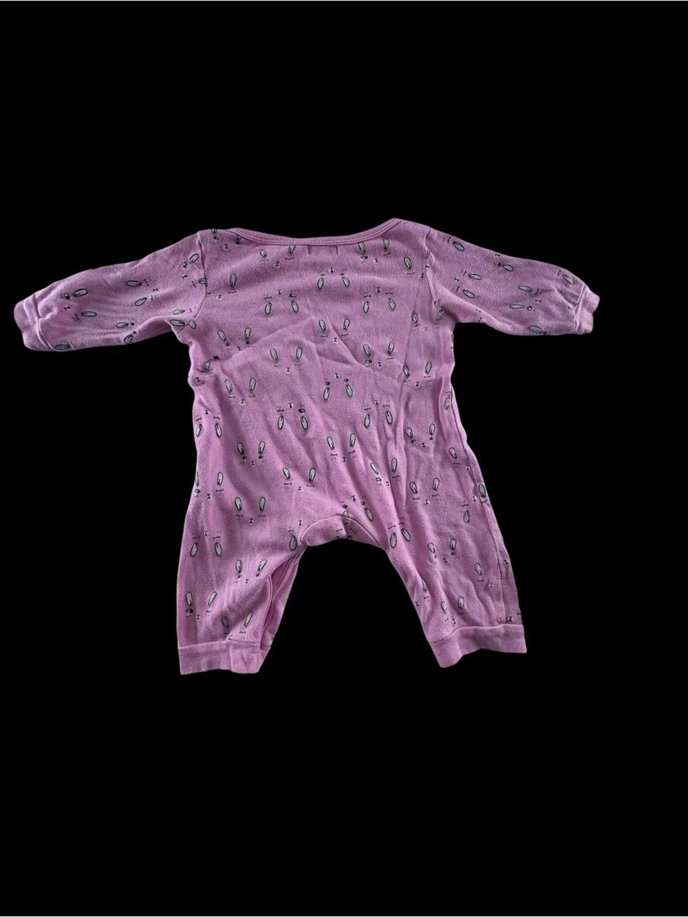 Quiltex  Pink bunny face Printed Long-Sleeve One-Piece